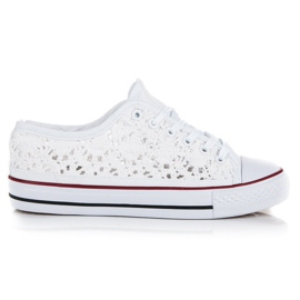 Valkoiset pitsiset lenkkarit valkoinen