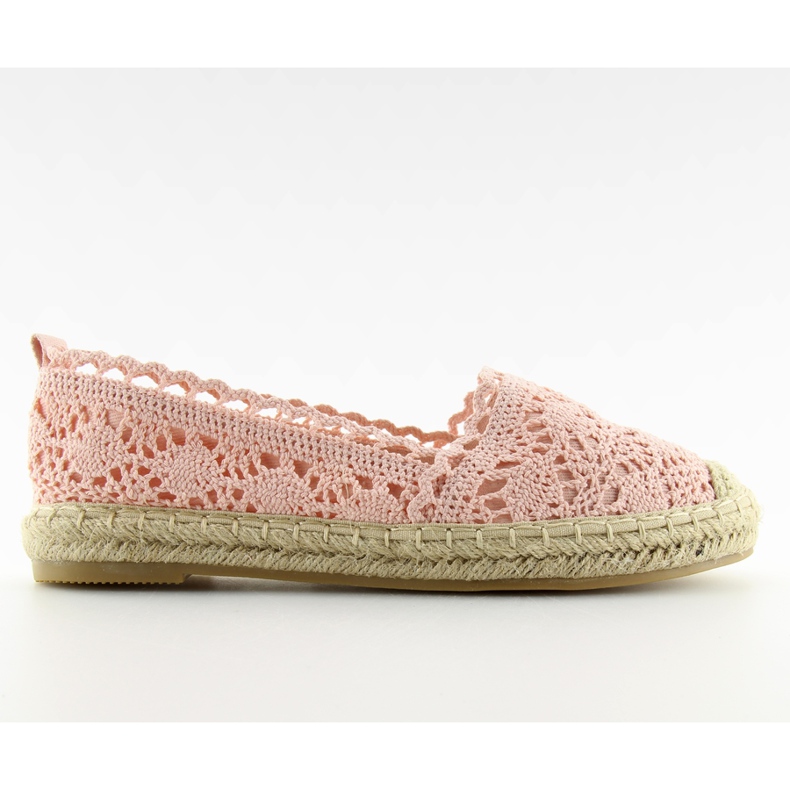 Vaaleanpunaiset pitsiset espadrillit BB11 Pink vaaleanpunainen