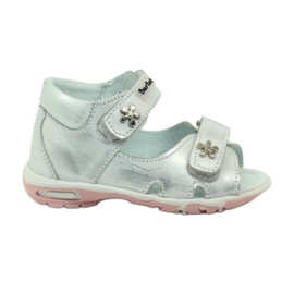 Bartuś joustavat tyttö sandaalit hopeametalliselle tarrana