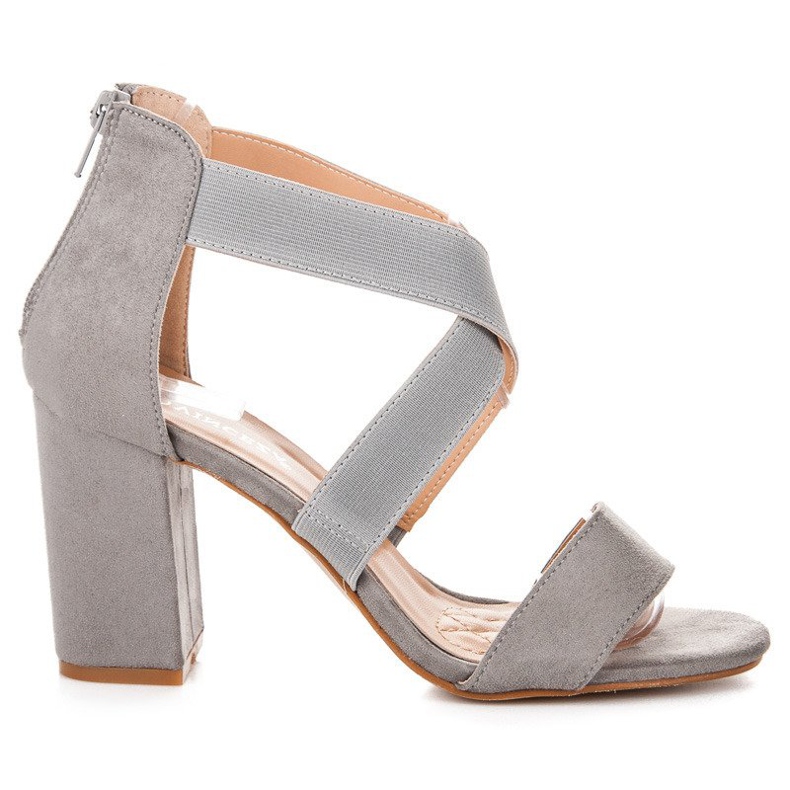 Harmaa vinceza vetoketjulliset sandaalit