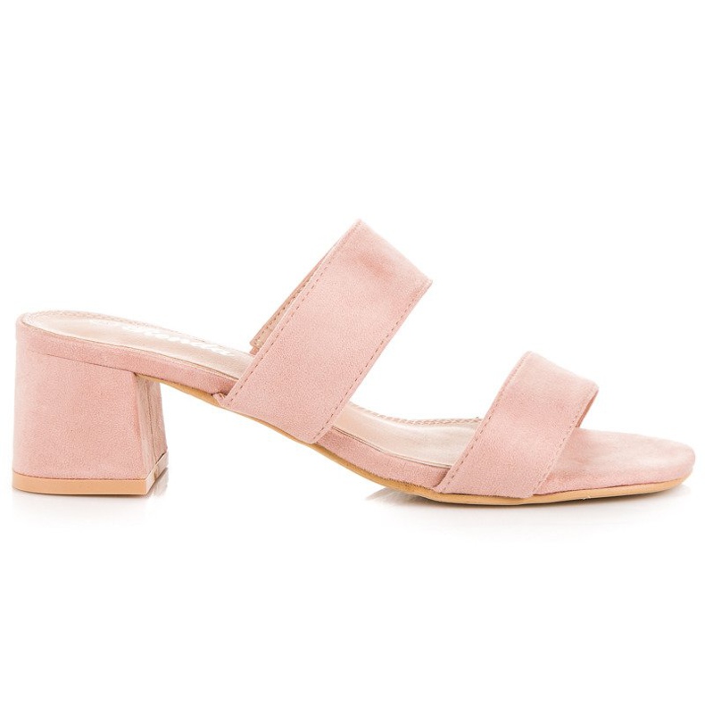 Renda Vaaleanpunaiset mokkanahkaiset tossut vaaleanpunainen