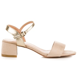 VINCEZA-beiget korkeakorkoiset sandaalit