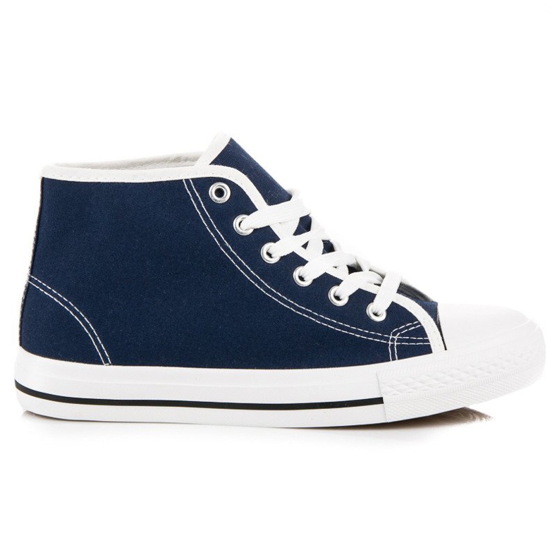 Tummansiniset lenkkarit nilkan yläpuolella sininen