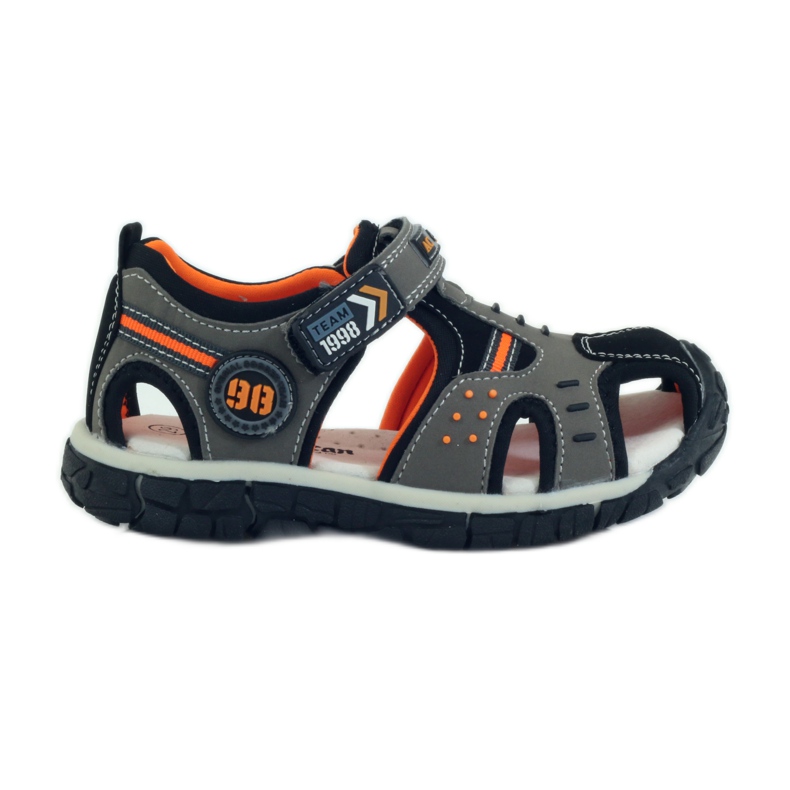 American Club Sandaalit, joissa amerikkalainen 93594-nahkaosa harmaa oranssi