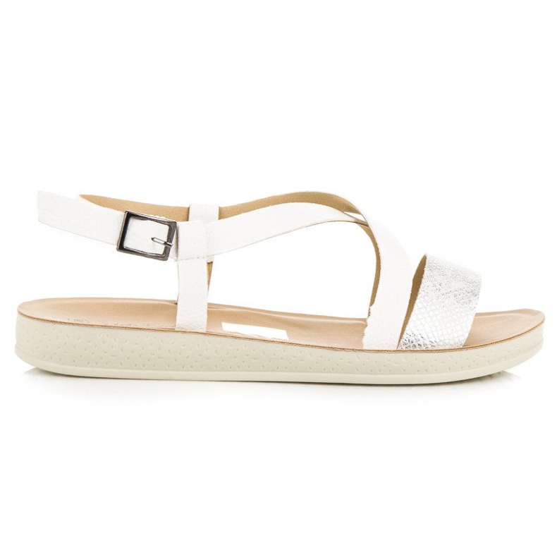 Litteät sandaalit vinceza-soljella valkoinen
