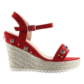 Punaiset espadrillit kiilalla punainen TS-2730 Red