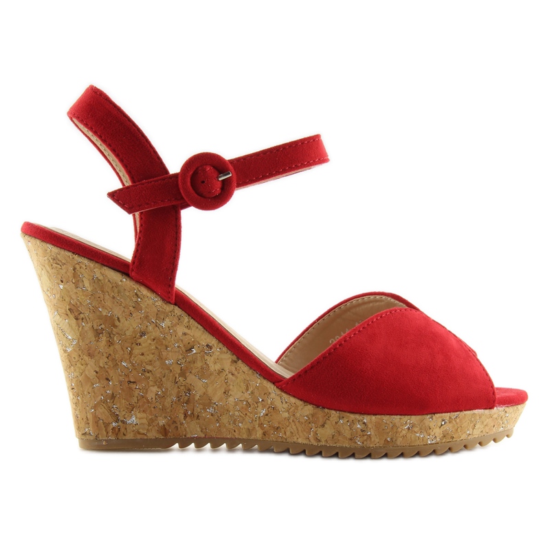 Punaiset sandaalit korkkikiilakorkossa 3811 punainen