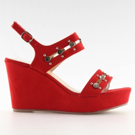 Punaiset kiila sandaalit 1606 punainen