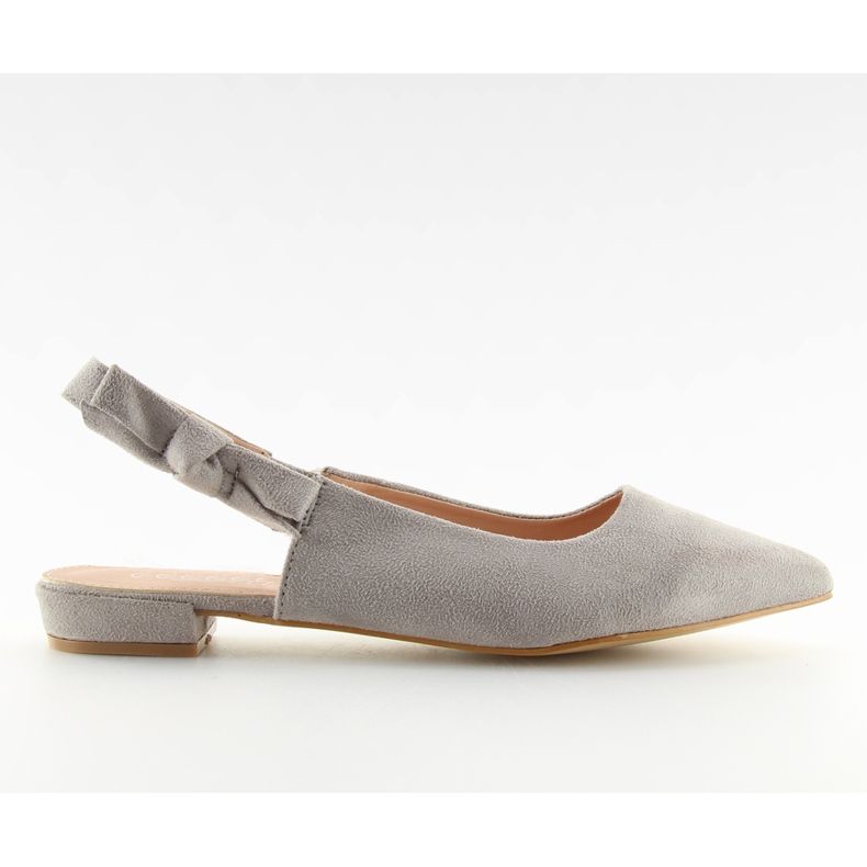 Harmaa balerinat avoimella kantapäällä 100-879SA-1
