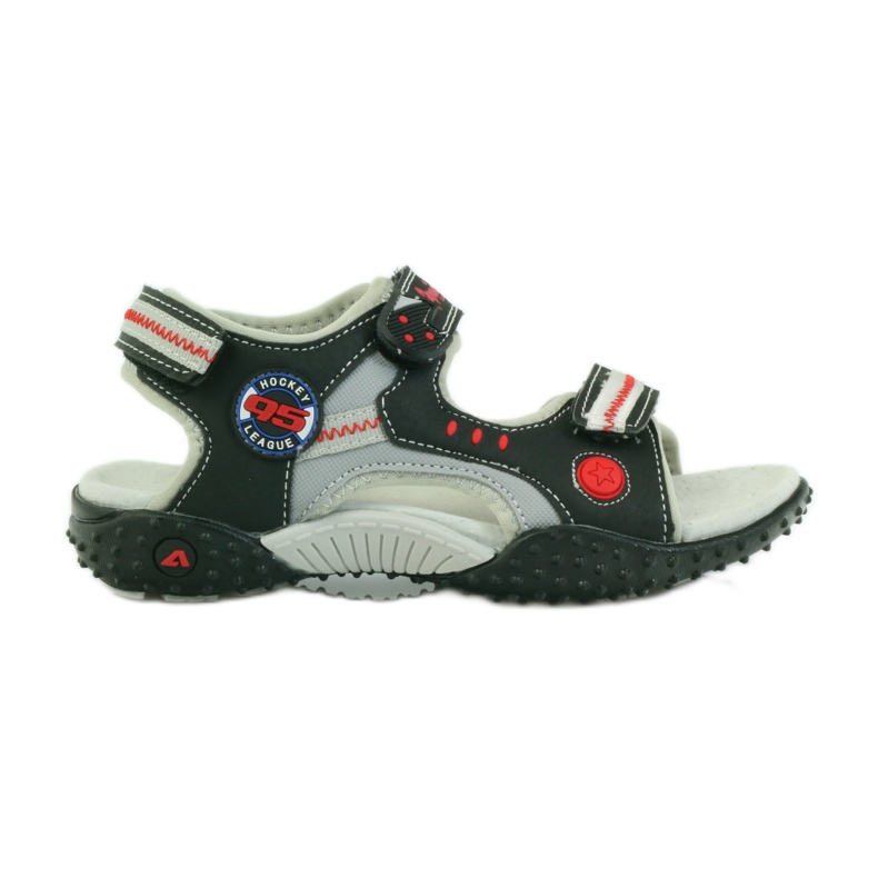 American Club American sandaalit lasten kengät nahkainen pohjallinen punainen harmaa musta