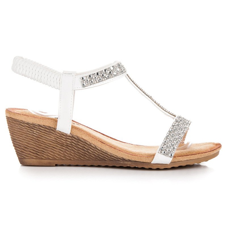 Fama Tyylikkäät kiila sandaalit valkoinen