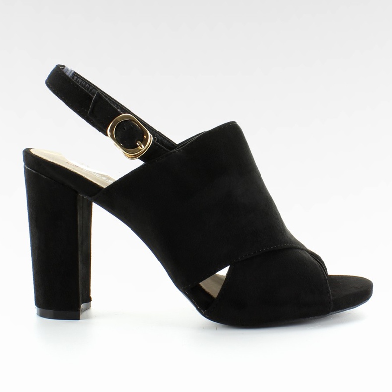 Leveäkorkoiset sandaalit M227P Musta