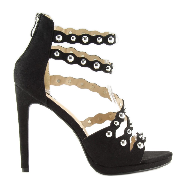 Mustat sandaalit korkokengossa C-37 Black