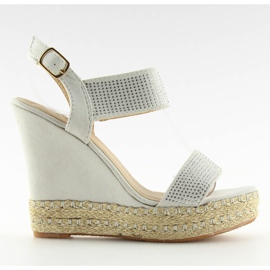 Harmaa sandaalit kiilakorolla 3811-7 Harmaa