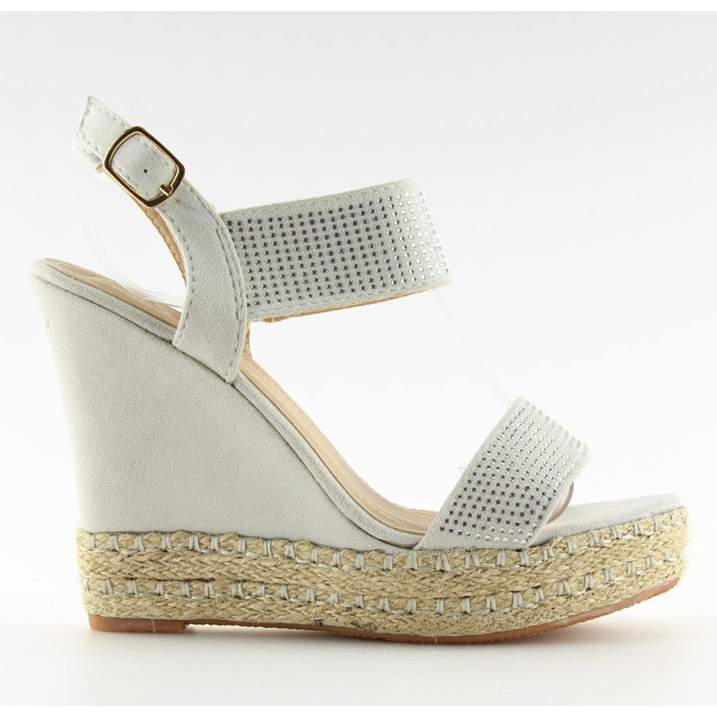 Harmaa sandaalit kiilakorolla 3811-7 Harmaa