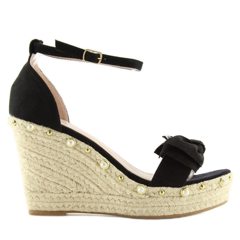 Mustat sandaalit espadrillit kiiloilla L2668