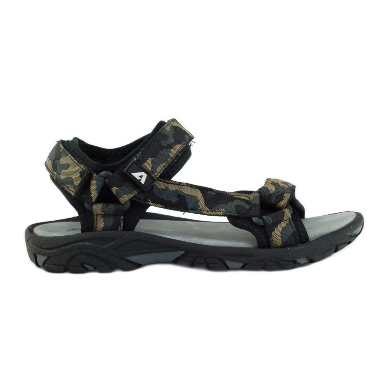 American Club Sandaalit, joissa amerikkalainen 1728-nahkaosa musta ruskea