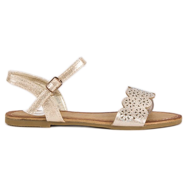 Comer Litteät sandaalit, jotka kiinnitetään soljella keltainen Comer Litteät sandaalit, jotka kiinnitetään soljella keltainen