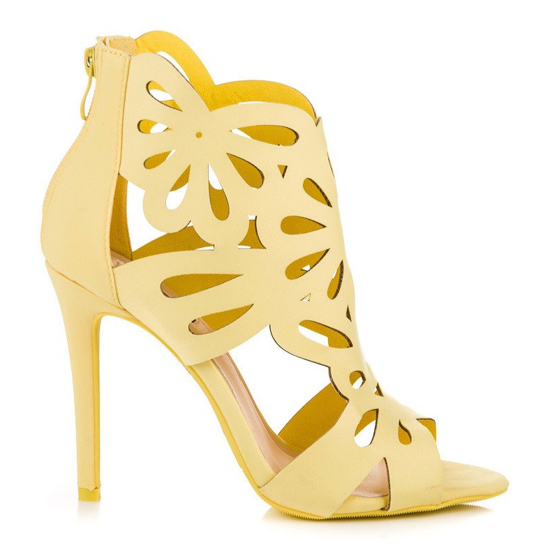 Vices Tyylikkäät sandaalit, joissa ruuvipuristimet keltainen