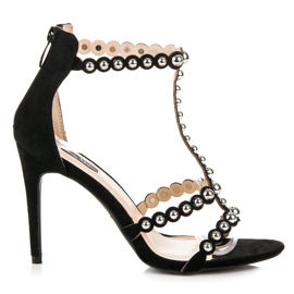 Mustat mokkanahkasandaalit