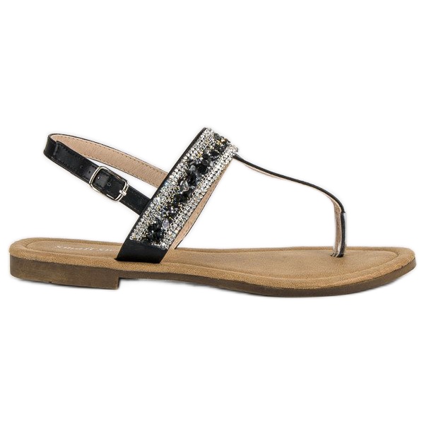 Small Swan Mustat sandaalit varvastossuista