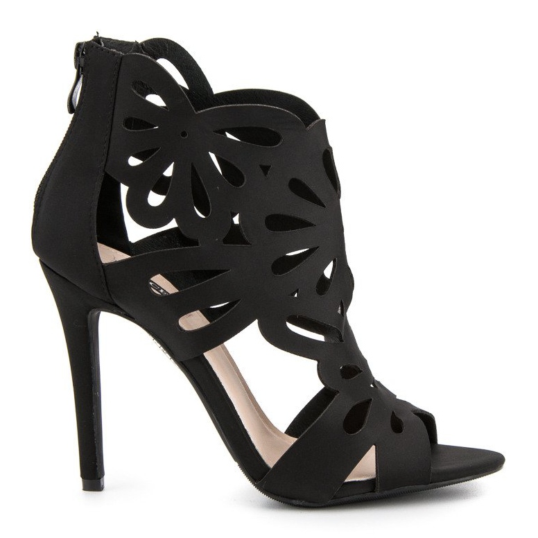 Vices Tyylikkäät sandaalit, joissa ruuvipuristimet musta