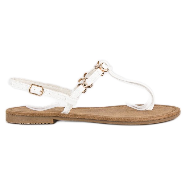 Comer Valkoiset litteät varvastossut valkoinen