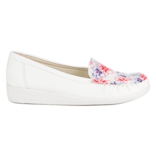 Tullo Valkoiset mokasiinit kukilla valkoinen