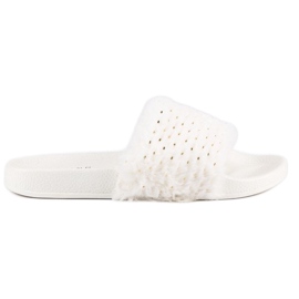 Erynn Valkoiset varvastossut turkista valkoinen