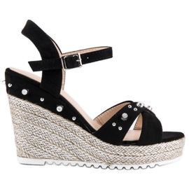 Erynn Wedge espadrillesandaalit musta