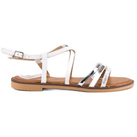 Bello Star Litteät sandaalit soljella harmaa valkoinen