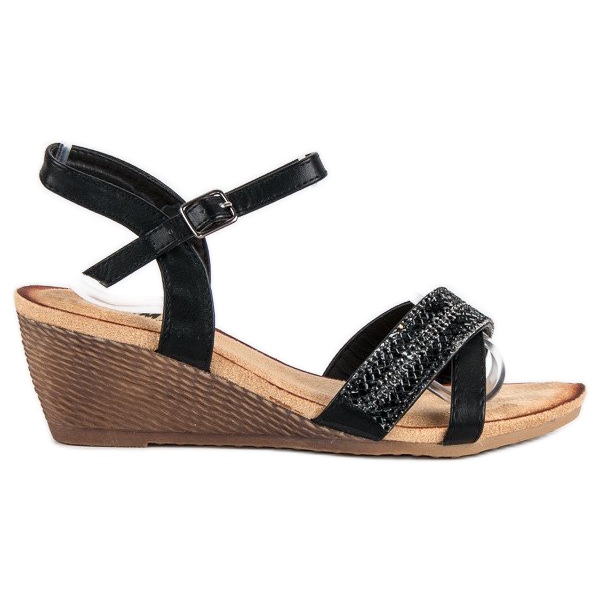 Fama Sandaalit koristeilla musta