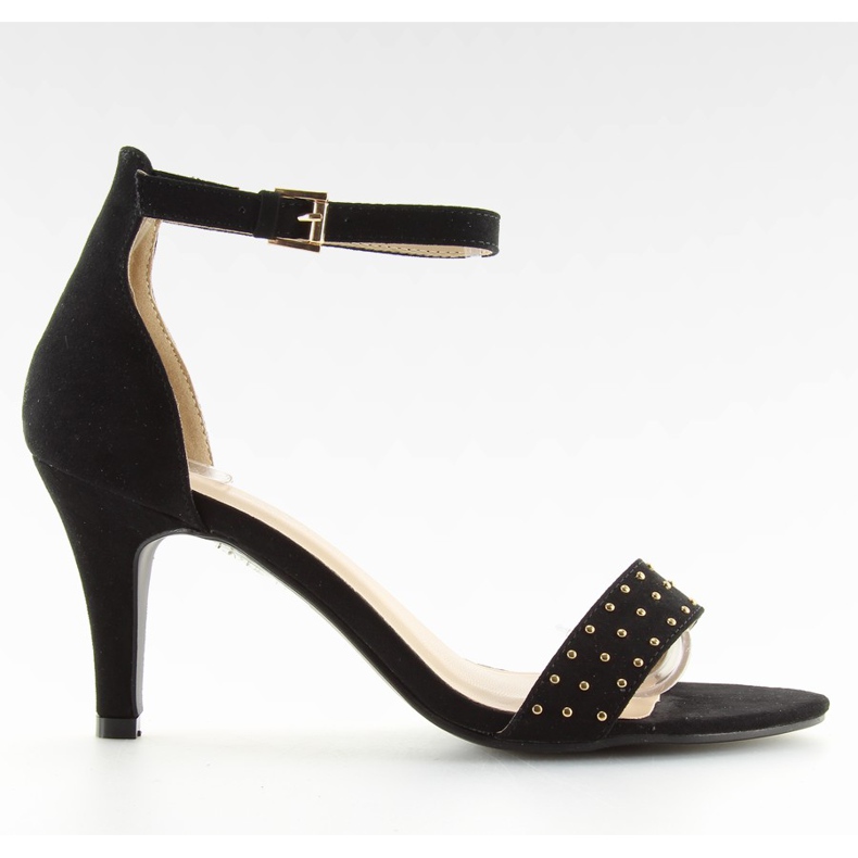 Mustat sandaalit mukavalla kantapäällä BL0764