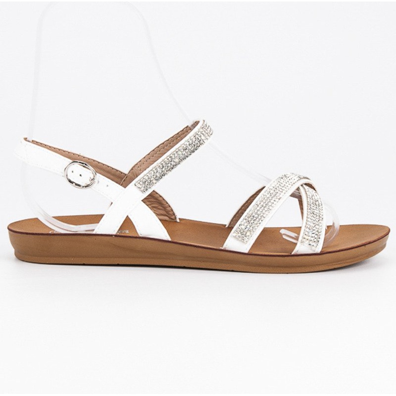 American Club Sandaalit amerikkalaisilla koristeilla valkoinen