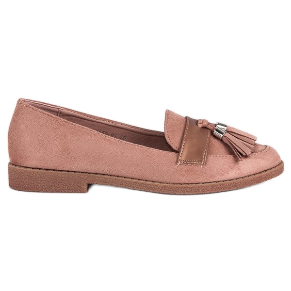 Tyylikkäät vaaleanpunaiset mokasiinit vaaleanpunainen