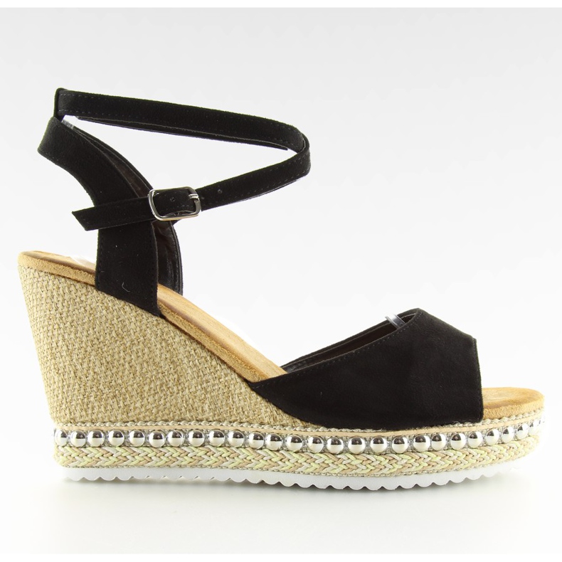 Mustat sandaalit kiilalla LJ-5K41 musta