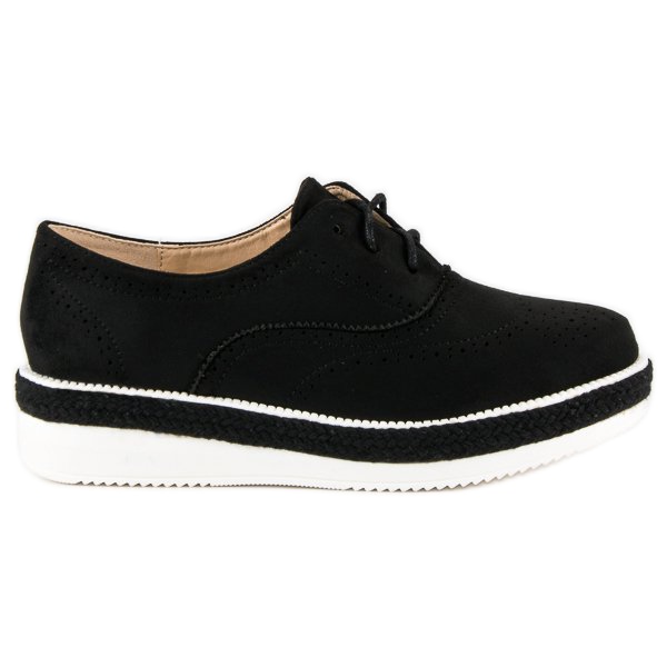 Erynn Nahkaiset mokkanahkaiset kengät musta