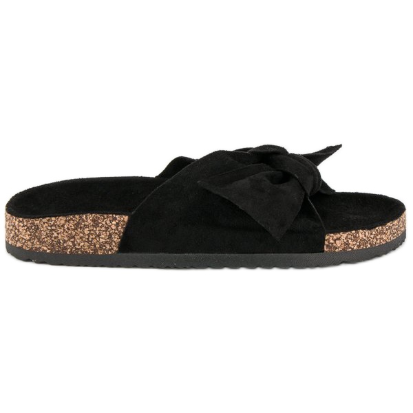 Bestelle Mustat mokkanahkaiset tossut