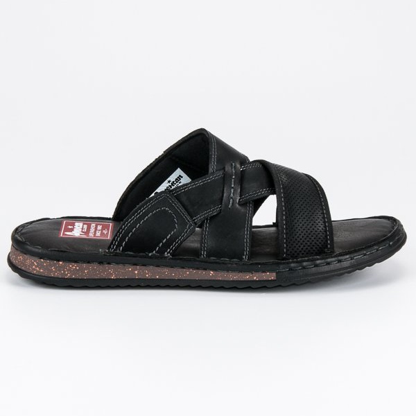 American Club Amerikkalainen nahka flip flops musta