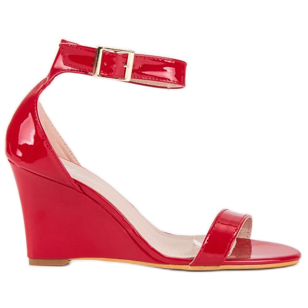Lakatut kiila sandaalit punainen Lakatut kiila sandaalit punainen