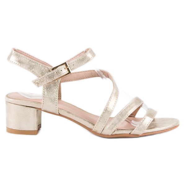 Ideal Shoes Litteät sandaalit keltainen