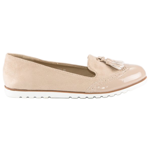 Super Me Beige Loaferit Fringes