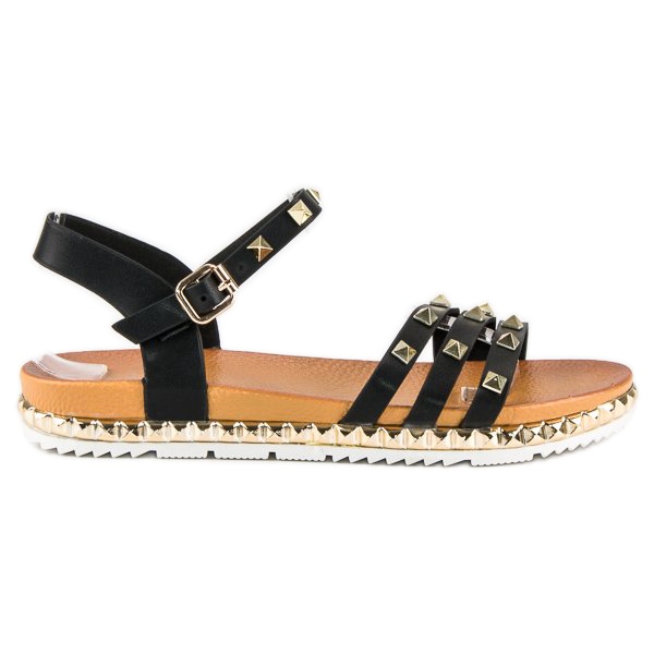Anesia Paris Rock Flat sandaalit musta