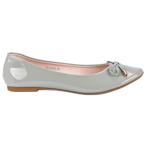 Ideal Shoes Lakatut harmaat ballerinat