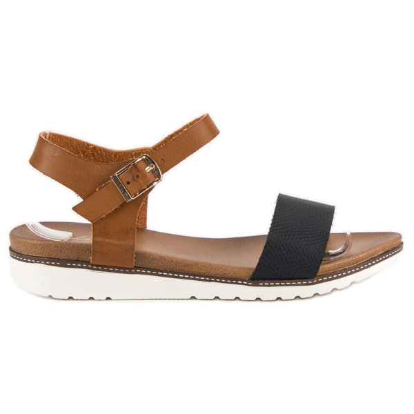 Licean Litteät sandaalit soljella ruskea