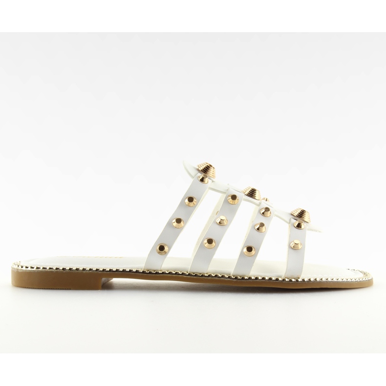 Valkoiset tossut nastoilla 99-41 Valkoinen