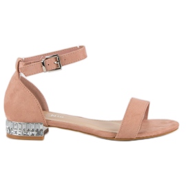 Nio Nio Tyylikkäät mokkanahkasandaalit vaaleanpunainen Nio Nio Tyylikkäät mokkanahkasandaalit vaaleanpunainen