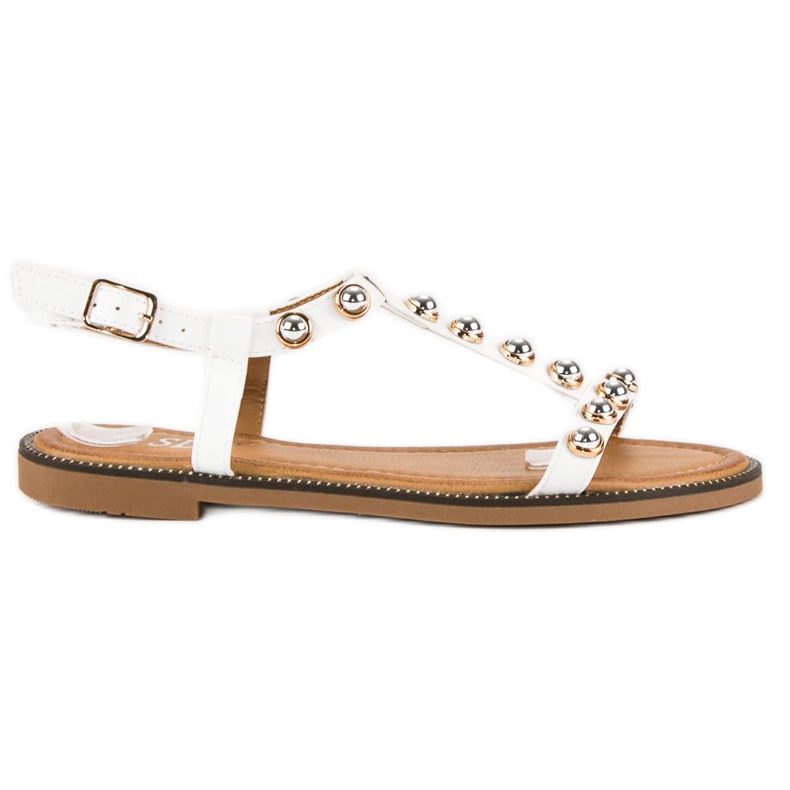 SDS Valkoiset sandaalit soljella valkoinen