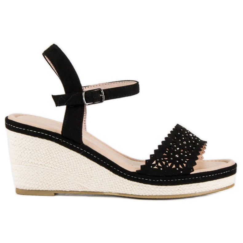 Ideal Shoes Mustat espadrillit kiiloissa