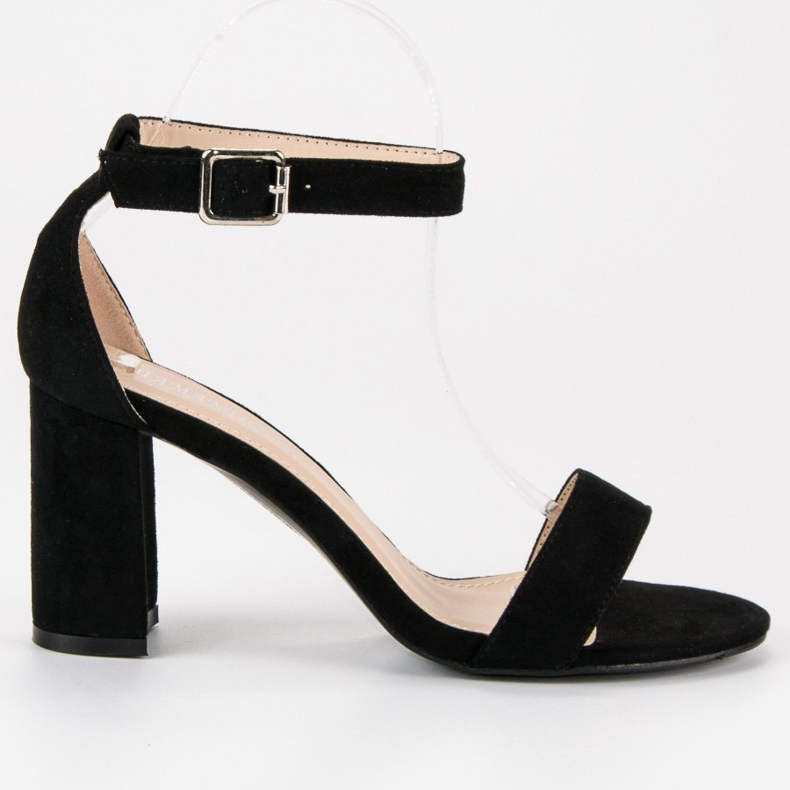 Diamantique Mokkanahkasandaalit pylväässä musta